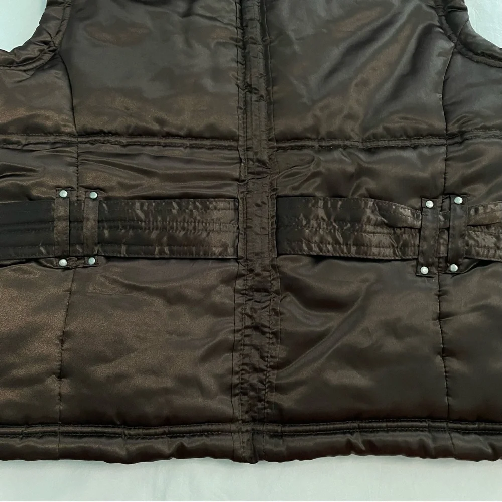 Christin Michaels Girls Vest with Faux Fur Zip Hood and Waist Belt (size: L)
